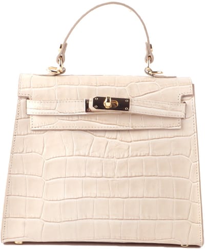Giuliano lederen schoudertas Florine - Kroko - Made in Italy - Dames - Beige