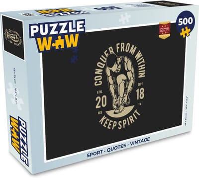 Puzzel Sport - Quotes - Vintage - Legpuzzel - Puzzel 500 stukjes