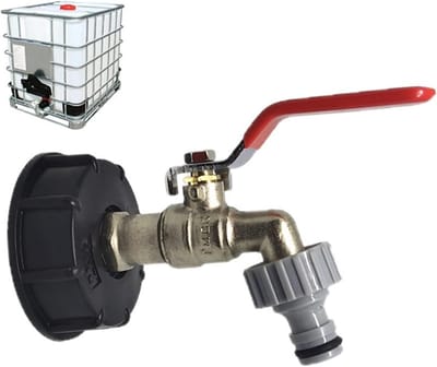 Kraan Afsluiter voor IBC Watertank - 1/2 Inch Tuinslang Adapter voor Regen Ton & Opslagvaten