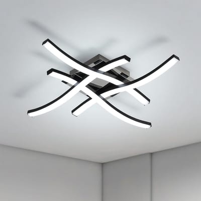 Moderne design LED plafondlamp, golfvormige hanglamp, 6500K koelwit licht, moderne kroonluchter voor woonkamer/eetkamer