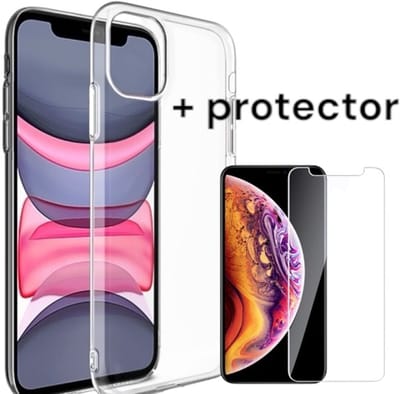 Hoesje Geschikt voor Apple iPhone 12 mini silicone back cover/telefoonhoesje doorzichtig voor iphone 12 mini/Transparant hoesje/+ gratis screenprotector