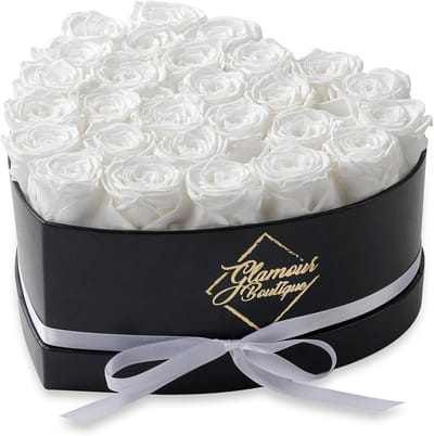 Eeuwige Rozen in Hartvormige Doos - Geconserveerde Bloemen Cadeau voor Haar