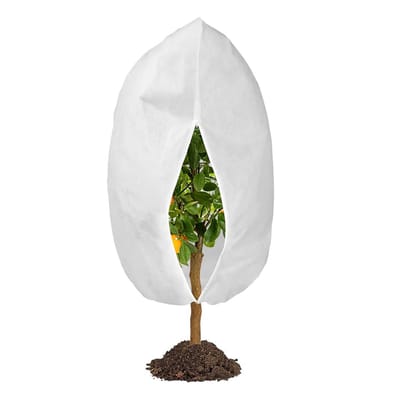 QTTVBTNA - Planten Beschermhoes - Vorstbestendig & ademend - Buitenplanten Bescherming - Met rits en trekkoord - Wit - 180x120cm - 1 Stuk
