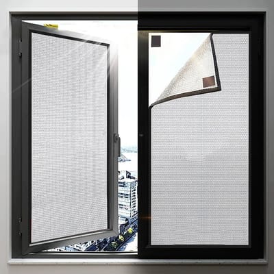 Raamisolatie Kit - Winterfolie - Tochtwerend Maken - Magnetische Bevestiging - 140x100cm - Zilver