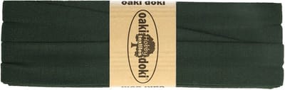 Oaki Doki Jersey Tricot Biaisband 20mm – 3 Meter – Kleur 928 Donkergroen – Elastisch Afwerkingslint voor Naaiprojecten
