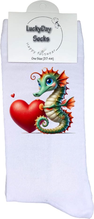 Zeepaard - Valentijn sokken - Valentijns Cadeau - Grappige sokken - Leuke sokken - Hem Haar sokken - Vrolijke sokken - Hartje - Vaderdag - Moederdag - Verjaardag cadeau - Kerst cadeau - Leuk Cadeau - Speciaal cadeau - Sokken maken Happy - 37-44
