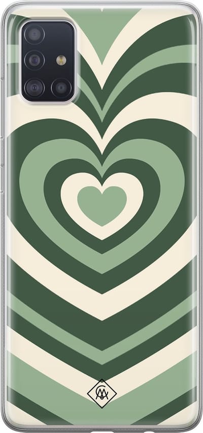 Casimoda® hoesje - Geschikt voor Samsung A51 - Hart Swirl Groen - Backcover - Siliconen/TPU - Groen