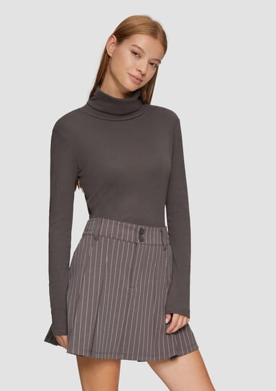 Q/S designed by - T-shirt - Maat M - Vrouwen - 9666 GREY/BLACK -