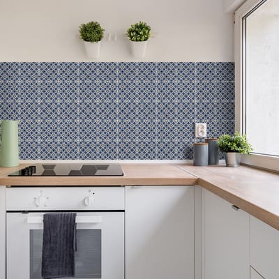 Zelfklevende tegelmuurstickers voor keuken en badkamer - 60 etnische Pemba tegelstickers - 60 stickers 20x20cm