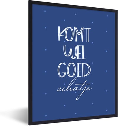 Fotolijst incl. Poster - Beterschap - Spreuken - Liefde - 30x40 cm - Posterlijst