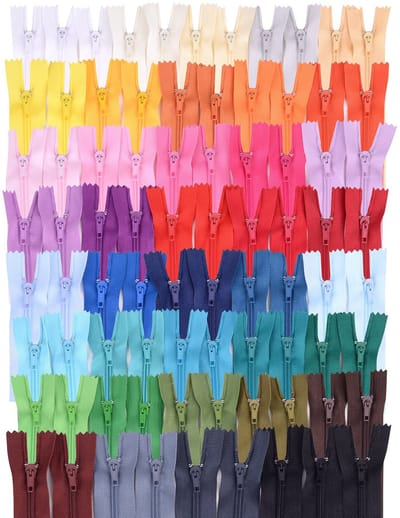 Set van 80 verschillende niet-scheidbare ritssluitingen, vervangende ritssluiting voor broeken, kleding en tassen. Reparatieset 35 cm