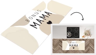 Keukenloper - Loper keuken - Spreuken - Quotes Bonus mama - Moeder cadeautje - Moederdag - Mama - 120x50 cm - Keukenloper vinyl