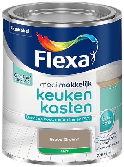 Flexa - Mooi Makkelijk Keukenkasten Mat - Brave Ground - Mengverf - 750 Ml