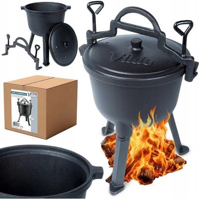 Heksenketel Gietijzeren op Poten met Deksel CAST LINE 4 l - Cauldron - Potjie-Ketel - BBQ - Barbecue