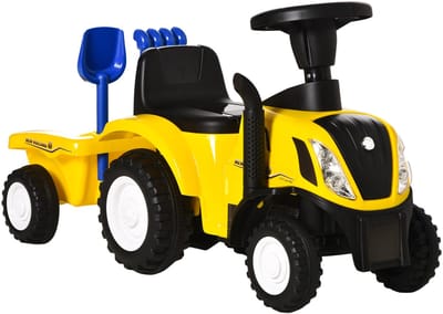 HOMCOM - Trapauto - met Aanhangwagen - met Toebehoren - Geel