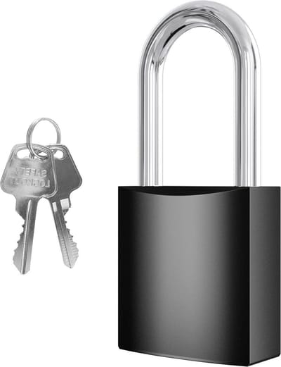 Hangslot Waterdicht Massief Aluminium Veiligheidsslot 2 sleutels 44 MM Lange Beugel Omheiningen Kisten.