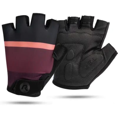 Rogelli Impress II Fietshandschoenen Zomer - Wielrenhandschoenen - Korte Vinger - Dames - Bordeaux, Koraal, Zwart - Maat XS