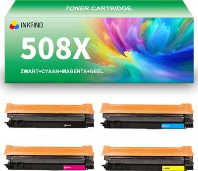 INKFIND 508X (CF360X/CF361X/CF362X/CF363X) tonercartridge multipack van 4 stuks (Zwart+Cyaan+Magenta+Geel) compatibel met HP 508X (CF360X/CF361X/CF362X/CF363X) toner cartridge -4-pack BK/C/M/Y
