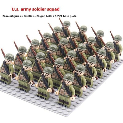 Militaire Duitse Sovjet & Amerikaanse soldaten diverse legioenen nieuwste Tweede Wereldoorlog poppen falanx pak geweer assemblage bouwstenen black