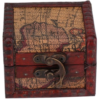 Vintage Vierkante Sieradendoos Handgemaakte Houten Decoratieve Displaydoos brown