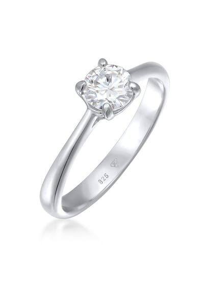 Elli PREMIUM - Ring - Dames Verlovingsring Eenzaam met moissaniet in 925 Sterling Zilver Verguld - Dames