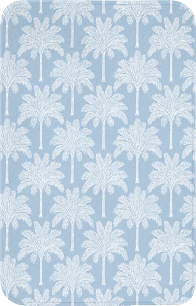 WC mat 50x80 cm - Antislip - Palmboom - Modern - Blauw - Toiletmat - Vloermat - Douchemat - Toilet tapijt - Toiletmatten