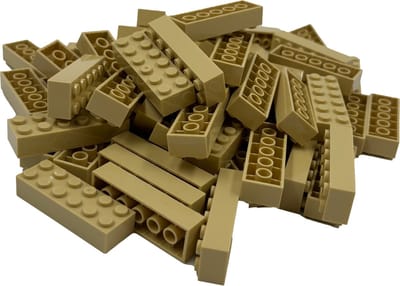 100 Bouwstenen 2x6 | Tan | Compatibel met Lego Classic | Keuze uit vele kleuren | SmallBricks