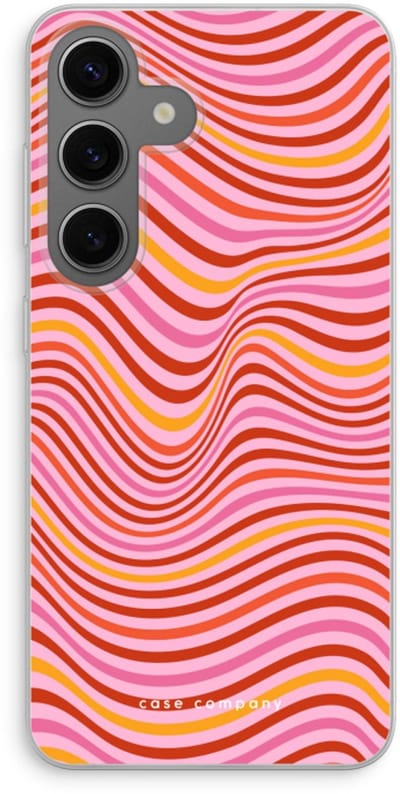 Case Company® - Hoesje geschikt voor Samsung Galaxy S24 hoesje - Pink Wave - Soft Cover Telefoonhoesje - Bescherming aan alle Kanten en Schermrand