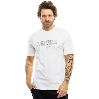 T-shirt Korte Mouw adidas T-shirt Tech Linear Graphic blanc