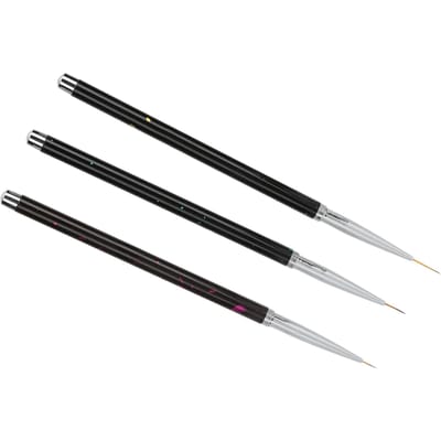 3 stuks Nail Art Liner Kwasten Huis Salon Draagbare Nagelschilderen Tekenen Ontwerp Kwasten Set black