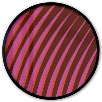 Poster in lijst Rond - Fotolijst 40x40 cm - Posters - Lijnen - Rood - Beweging - Ronde posterlijst zwart - Decoratie - Wanddecoratie woonkamer - Muurdecoratie slaapkamer