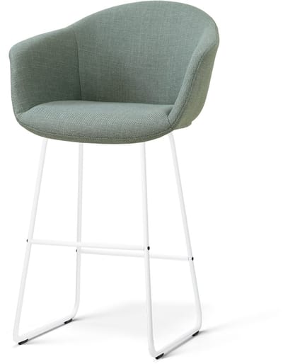 Nolon Nino-Otis barkruk saliegroen - wit onderstel - 75 cm