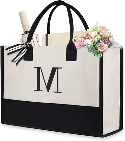 Stijlvolle Canvas Strandtas, Herbruikbare Tote Bag voor Werk en Winkelen, Persoonlijke Cadeaus voor Moeders en Vrienden