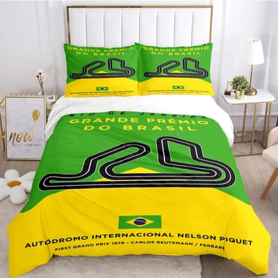 Luxe Nieuw 3D Print F1 Internationale Baan Dekbedovertrek Dekbed Beddengoedset Zachte Dekbedovertrek en Kussensloop Eenpersoons/Tweepersoons/Queen 70x133cm