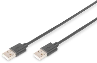 Digitus USB-kabel USB 2.0 USB-A stekker, USB-A stekker 1.00 m Zwart