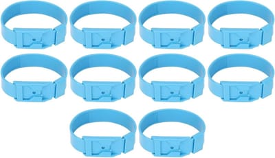 Geitenhalsbanden Set van 10 voor Schapen Identificatie en Monitoring - PU Materiaal - Lichtgewicht - Blauw - 36 cm