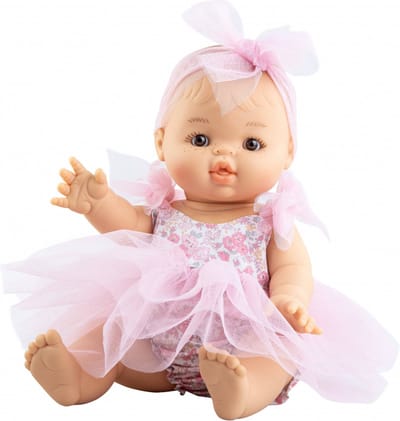 Paola Reina Gordi Marieta babypop blank meisje met bruine ogen 34cm