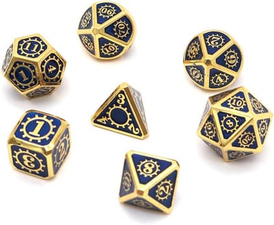 7-delige Metalen Polyedrale Dobbelstenen Set met Opbergtas voor RPG en Gaming