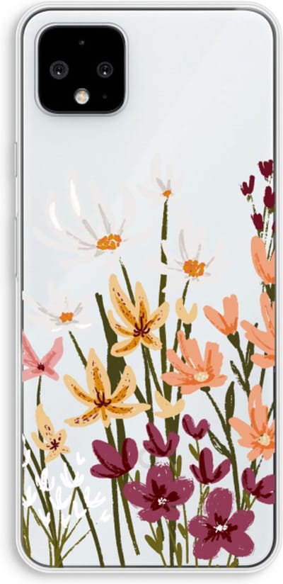 Case Company® - Hoesje geschikt voor Google Pixel 4 XL hoesje - Painted wildflowers - Soft Cover Telefoonhoesje - Bescherming aan alle Kanten en Schermrand