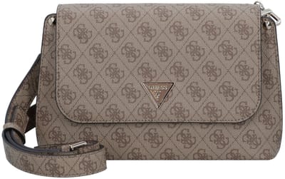 GUESS schoudertas Meridian II Flap Crossbody Bag Latte Logo Lichtbruin