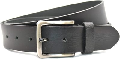 Heren Riem volnerf Leer Zwart - 4 cm Breed - Broekriem - Nette Riem - jeans riem - Maat: 95 / Totale lengte riem 110 cm - Echt Leer