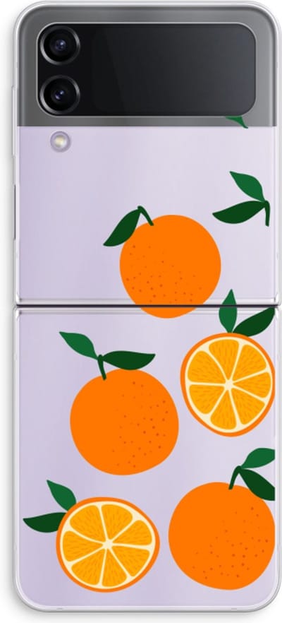 Case Company® - Hoesje geschikt voor Samsung Galaxy Z Flip4 hoesje - Will you be my clementine - Soft Cover Telefoonhoesje - Bescherming aan alle Kanten en Schermrand