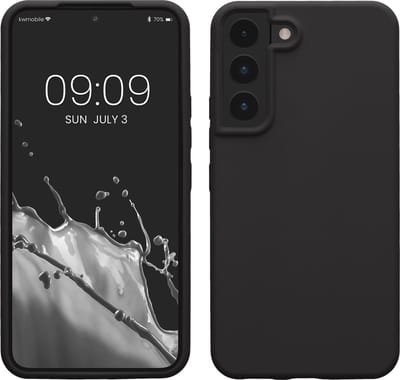kwmobile telefoonhoesje geschikt voor Samsung Galaxy S22 - Hoesje met siliconen coating - Smartphone case in mat zwart