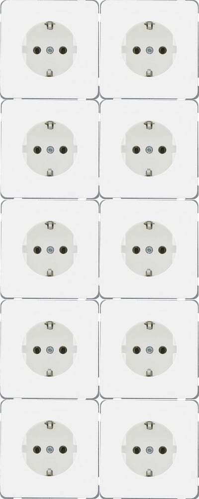 Peha stopcontact Standaard geaard 1-voudig - Wit - 10 stuks Voordeelverpakking