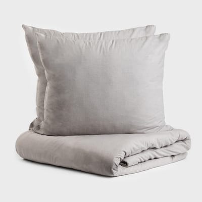HOMLA - GOSSY - BEDDING - Beddengoed - Dekbedovertrek - Katoen grijs - 220x200 cm + 2x70x80 cm