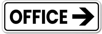 Bord Office pijl rechts - Weerbestendig Aluminium - 40x15 cm - Bevestiging: Zonder bevestiging (alleen het bord)