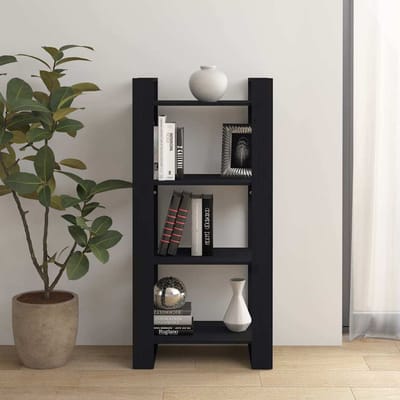 vidaXL - Boekenkast/kamerscherm - 60x35x125 - cm - massief - hout - zwart