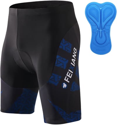 MEETYOO Fietsbroek Heren - Mtb Broek - Mountainbike - Fietskleding Short - Sportbroek Korte Fietsbroek Met Zeem 4D-Blauw-XS