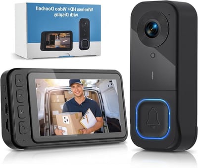 Video Deurbel - Beveiligingscamera - Huisbewaking - Geen Wi-Fi Nodig - 4.5 Inch Scherm - Zwart