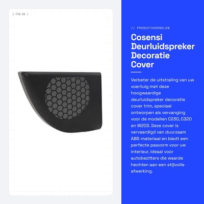 Dailygoods - Deurluidspreker Decoratie Cover Trim - Vervanging - ABS - Deur Speaker Grille - Interieur Decoratie - Geschikt voor C230 C320 W203 - Links